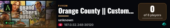 Orange County || Custom Framework || Jobs || Gangs || Housing || More! live status badge