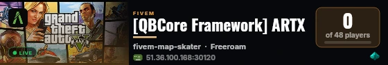 [QBCore Framework] ARTX live status badge