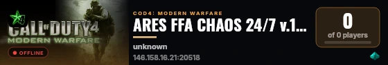 ARES FFA CHAOS 24/7 v.1.8 live status badge