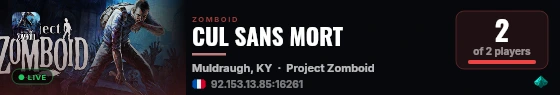 CUL SANS MORT live status badge