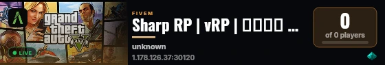 Sharp RP | vRP | منيو عربي live status badge
