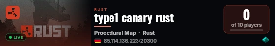 type1 canary rust live status badge