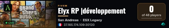 Elyx RP |développement live status badge