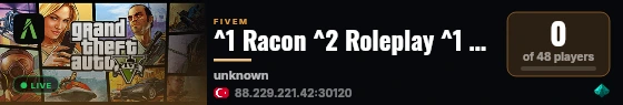 ^1 Racon ^2 Roleplay ^1 Yeni Wipe live status badge