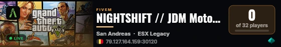 NIGHTSHIFT // JDM Motor Festival live status badge
