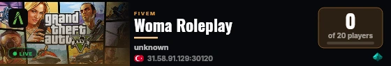 Woma Roleplay live status badge