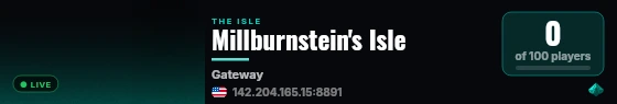 The Isle Evrima Server live status badge