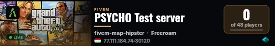 PSYCHO Test server live status badge