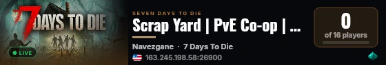 Scrap Yard | PvE Co-op | thescrapyard.gg live status badge
