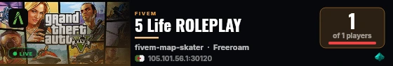 5 Life ROLEPLAY   live status badge