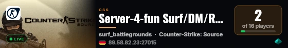 Server-4-fun Surf/DM/RPG/RTV/FastDL live status badge