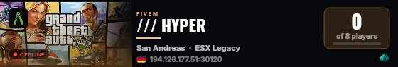 /// HYPER live status badge