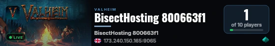 BisectHosting 800663f1 live status badge