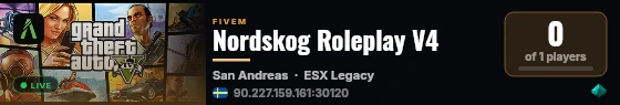 Nordskog Roleplay V4 live status badge