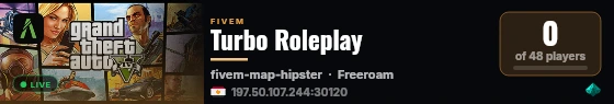 Turbo Roleplay live status badge