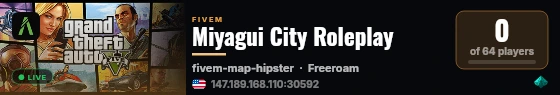 Miyagui City Roleplay live status badge