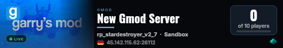 New Gmod Server live status badge