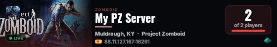My PZ Server live status badge
