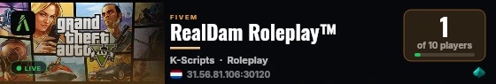 RealDam Roleplay™ live status badge