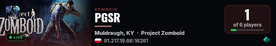 PGSR live status badge