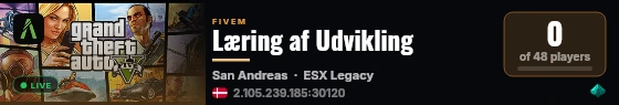 Læring af Udvikling live status badge