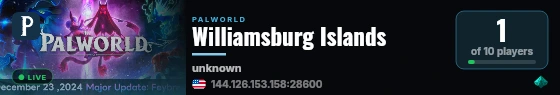Williamsburg Islands live status badge