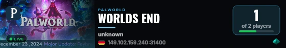 WORLDS END live status badge