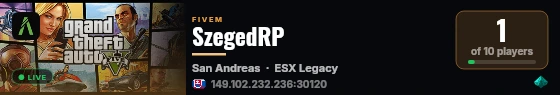 SzegedRP live status badge