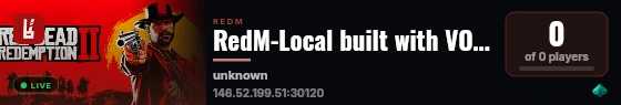 RedM-Local built with VORPCore! live status badge