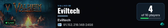 Eviltech live status badge