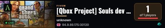 [Qbox Project] Souls dev server live status badge
