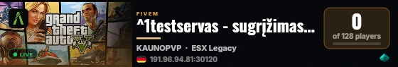 ^1testservas - sugrįžimas, 🎁 500k starto packas, ⚙️ įdomios sistemos, 📅 senas projektas, prisijunk! 👋 live status badge