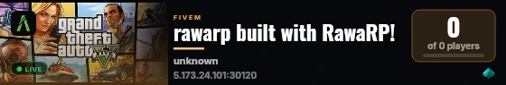 rawarp built with RawaRP! live status badge