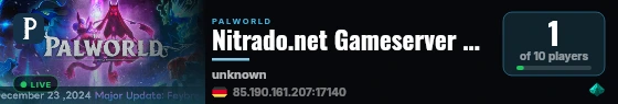 Nitrado.net Gameserver #25728 live status badge
