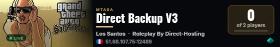Direct Backup V3 live status badge