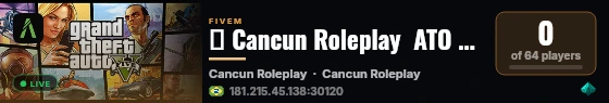 💙 Cancun Roleplay  ATO 1 💙 live status badge