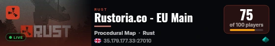 Rustoria.co - EU Main live status badge