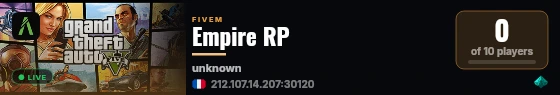 Empire RP live status badge