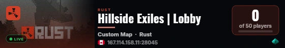 Hillside Exiles | Lobby live status badge