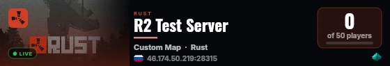 R2 Test Server live status badge