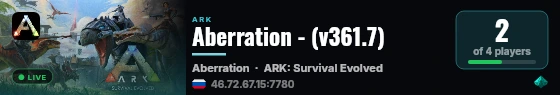 Aberration - (v361.7) live status badge