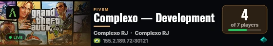 Complexo — Development live status badge