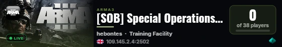 [SOB] Special Operations Brigade | Training Server live status badge