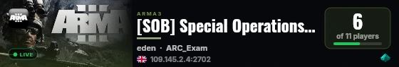 [SOB] Special Operations Brigade | Operations Server live status badge
