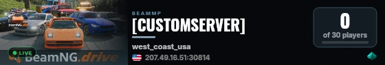 [CUSTOMSERVER] live status badge