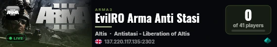 EvilRO Arma Anti Stasi live status badge