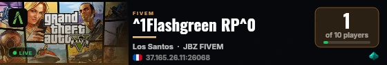 ^1Flashgreen RP^0 live status badge