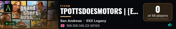 FXServer, but unconfigured live status badge