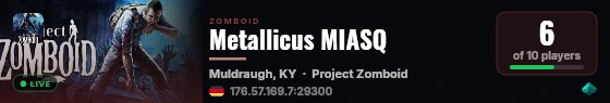 Metallicus MIASQ live status badge