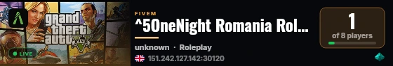 ^5OneNight Romania Roleplay live status badge